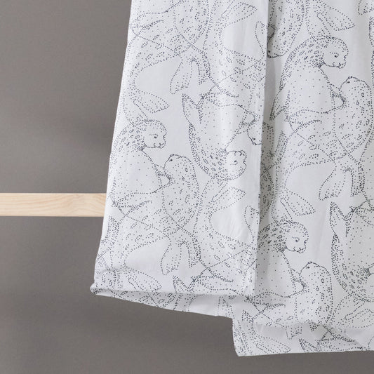 Norppa Organic -pussilakanasetti | valkoinen/musta