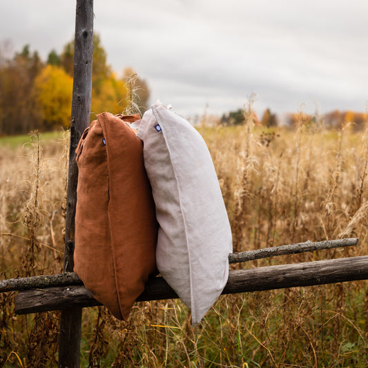 Pellava-pussilakanasetti | kaneli