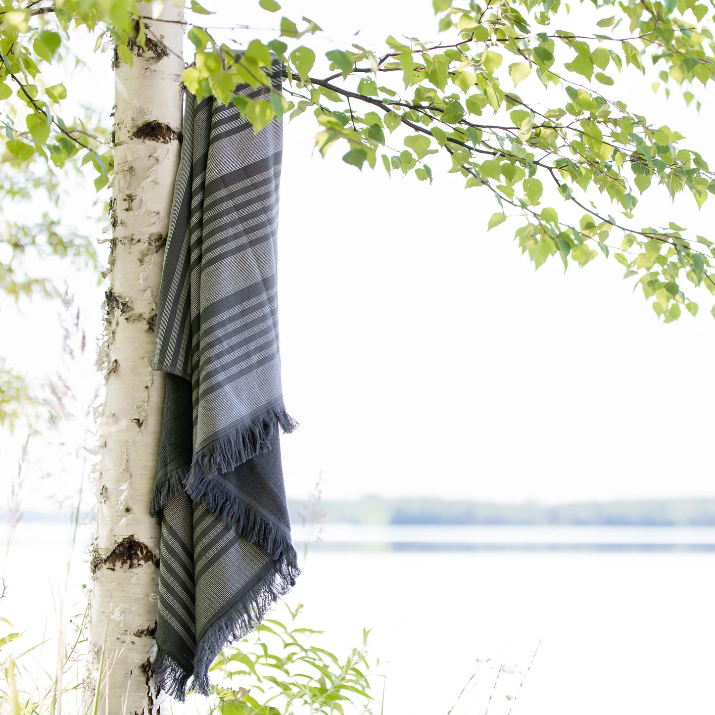 Stripe Hammam bath towel | grey
