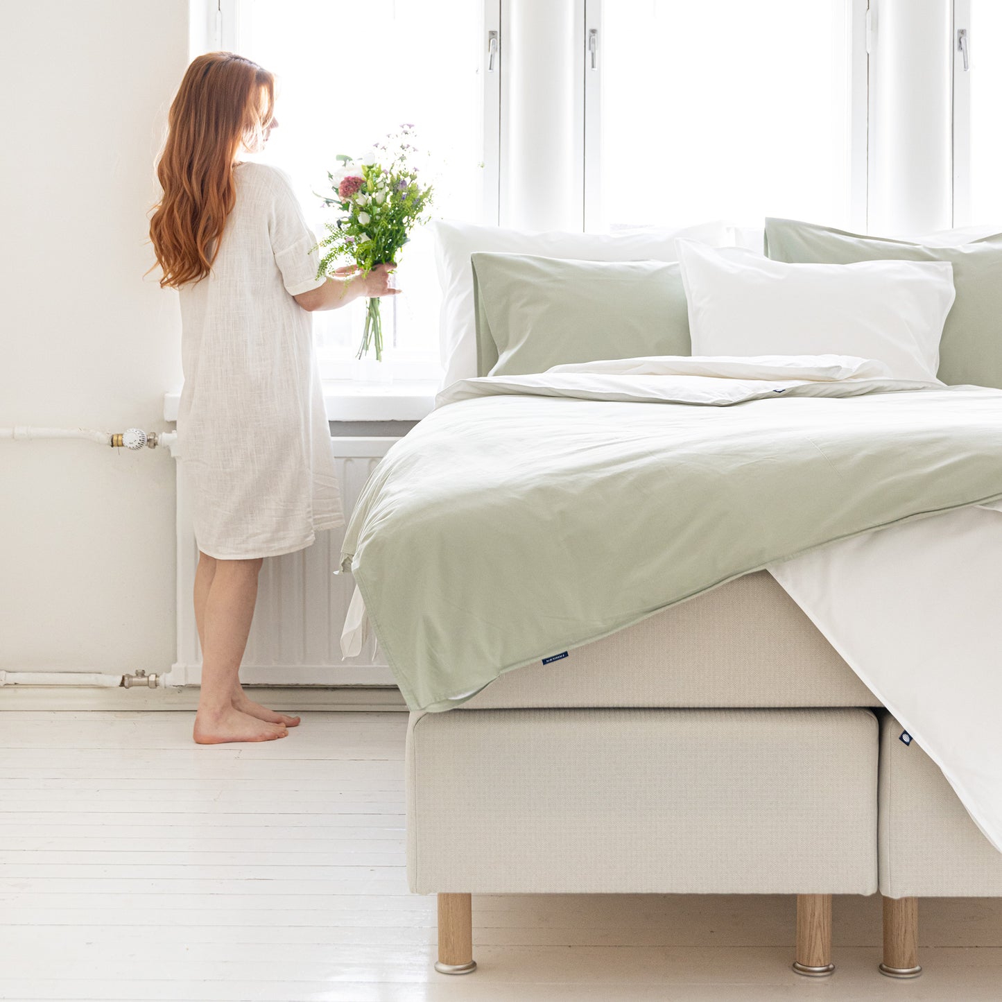 Hotel continental bed 160x200 cm | putty