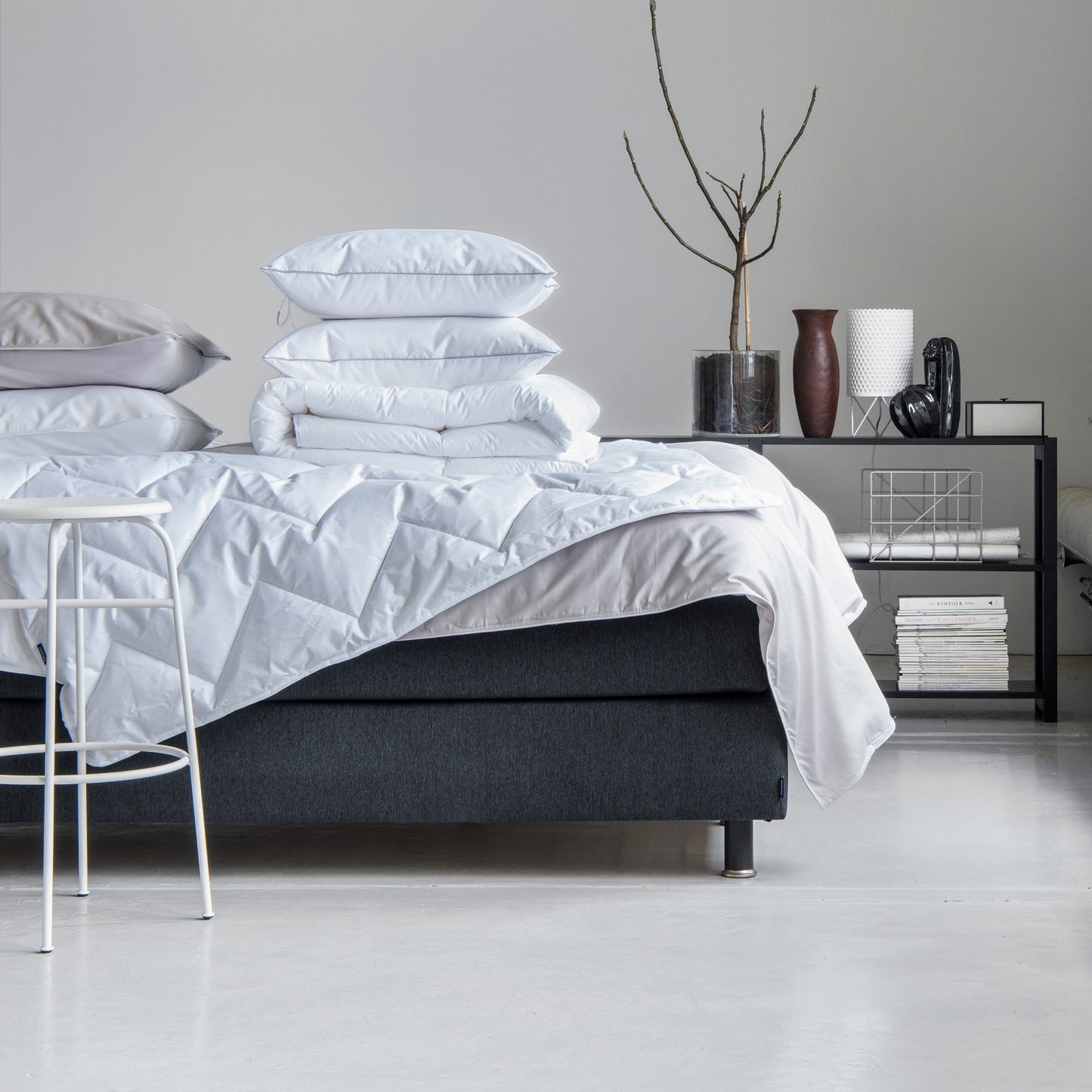 Hotel continental bed 160x200 cm | dark grey