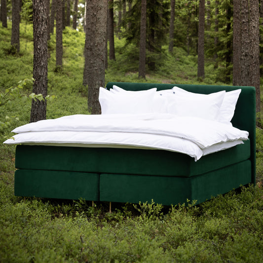 Velvet Lux continental bed bundle 180x200 cm | dark green