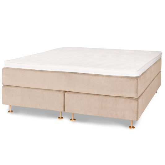 Velvet Lux continental bed bundle 180x200 cm | beige
