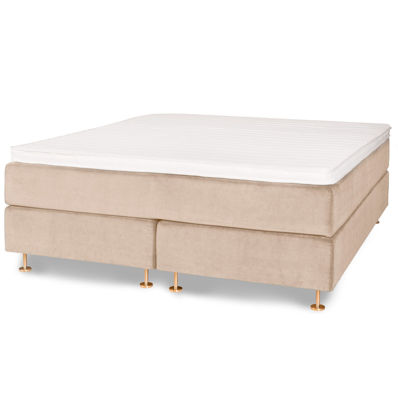 Velvet Lux continental bed 180x200 cm | beige