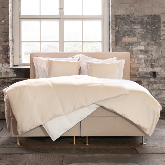 Velvet Lux continental bed bundle 180x200 cm | beige