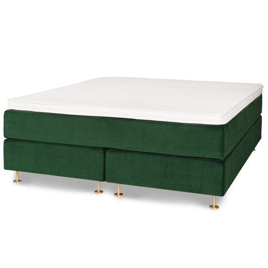 Velvet Lux continental bed bundle 180x200 cm | dark green