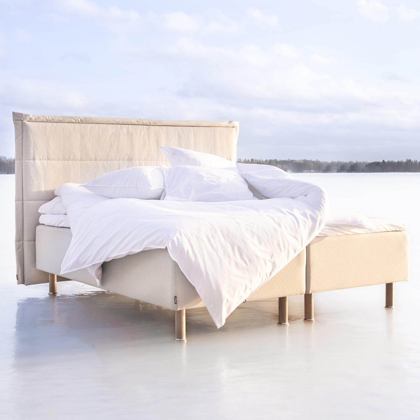 Zone frame bed 90x200 cm | putty