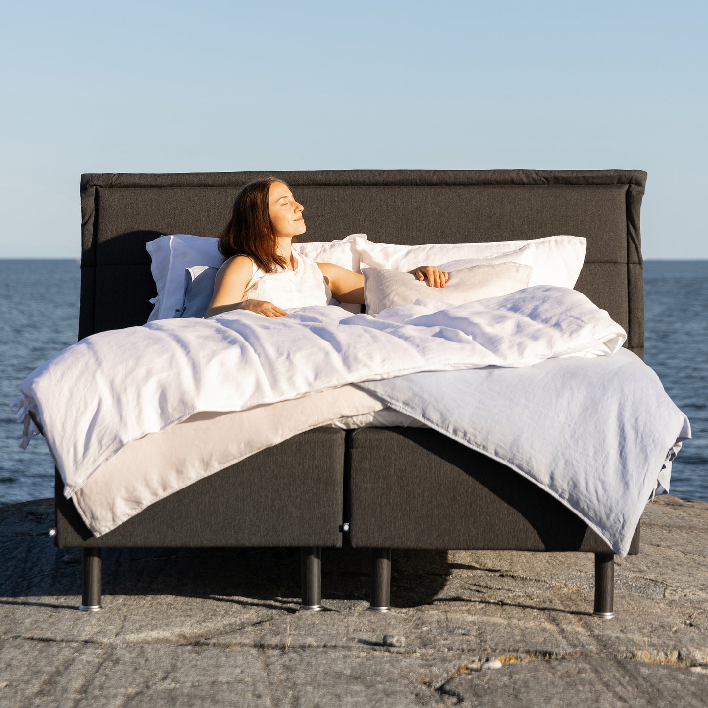 Zone frame bed 80x200 cm | dark grey
