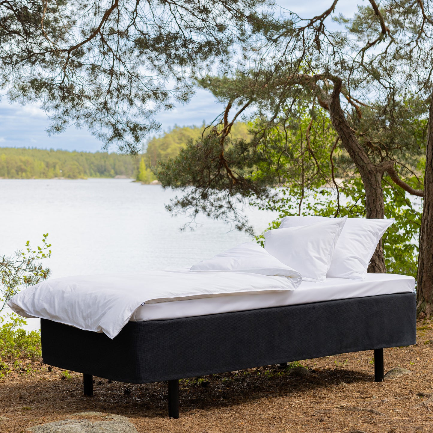 Single hotel bed bundle 100x210 cm | dark grey