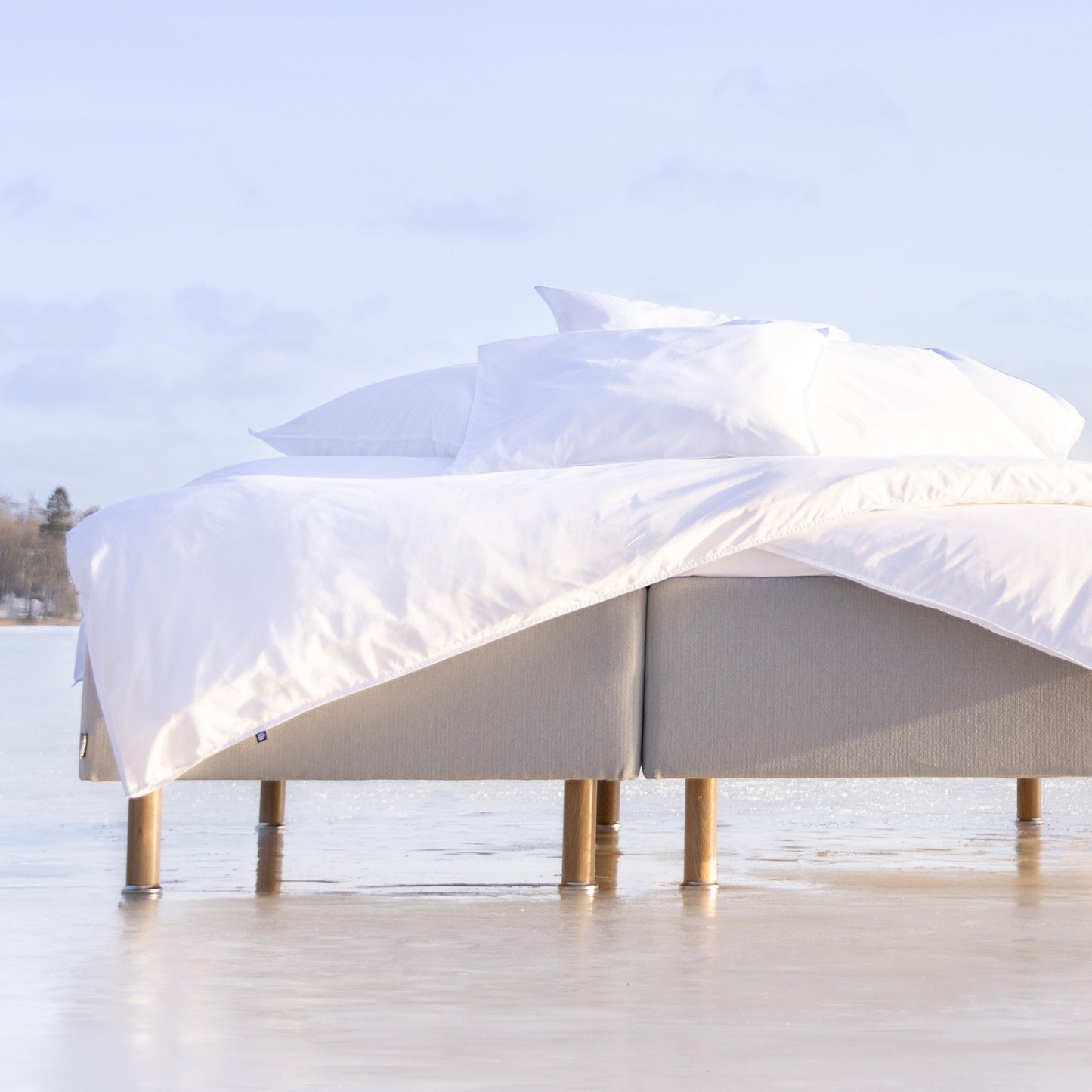Zone frame bed 90x200 cm | putty
