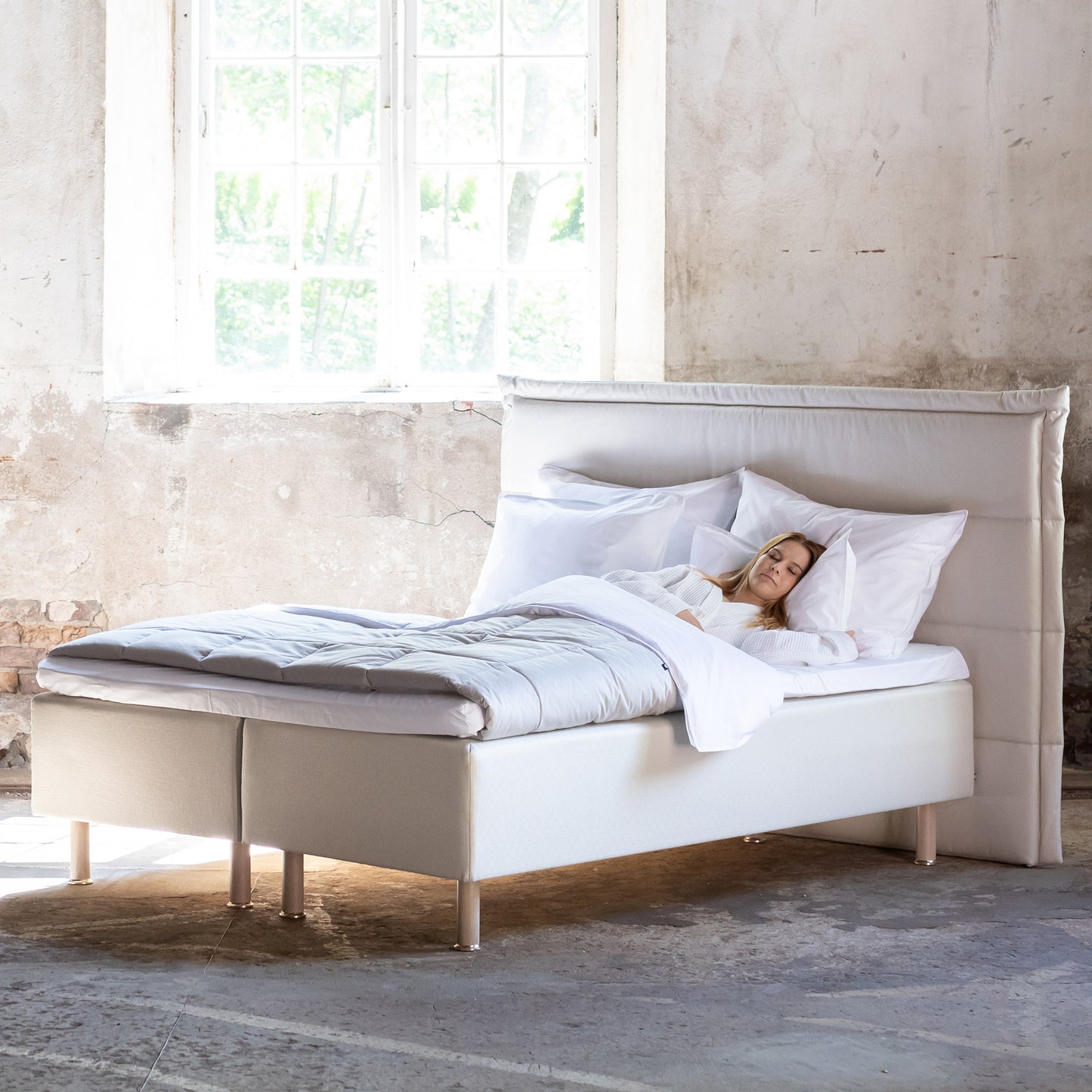 Zone frame bed 90x200 cm | putty