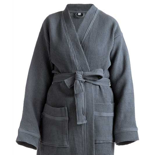 Waffle bathrobe 2XL-3XL | dark grey - 2XL3XL / Dark grey Waffle bathrobe 2XL-3XL | dark grey - 2XL3XL / Dark grey