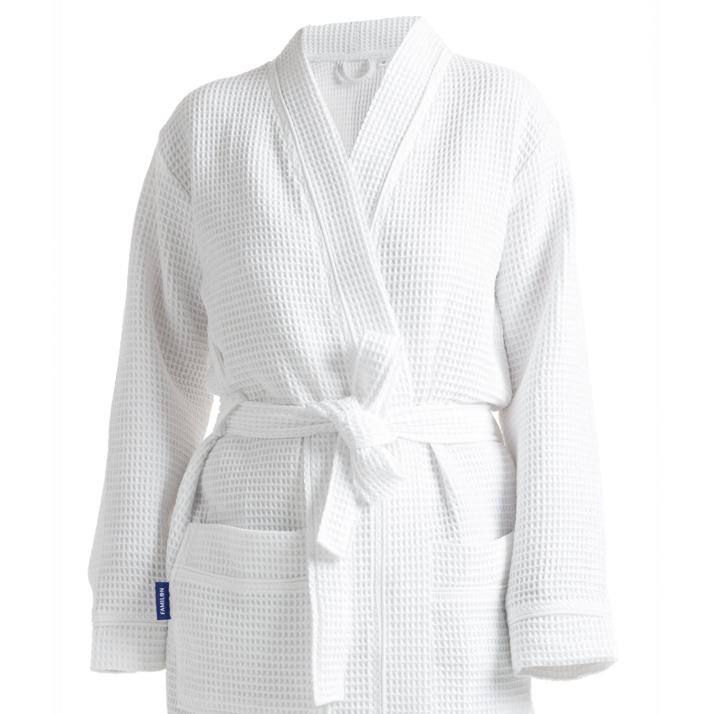 Waffle bathrobe 2XL–3XL | white