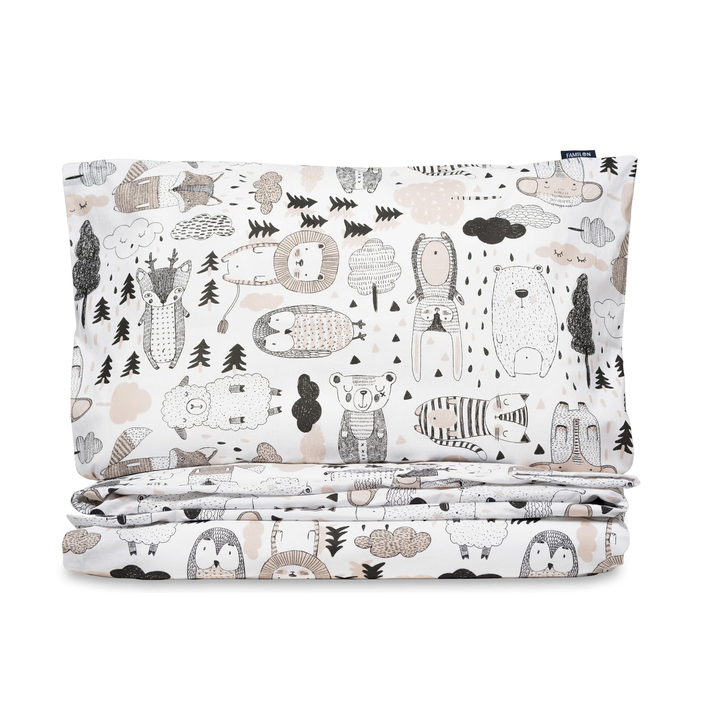 Kaverit Organic kids duvet cover set | white/cocoa