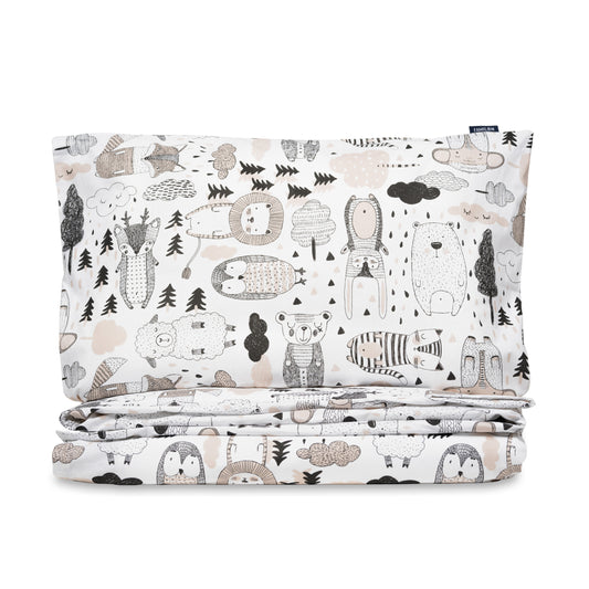 Kaverit Organic kids duvet cover set | white/cocoa