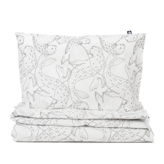 Norppa Organic kids duvet cover set | white/black