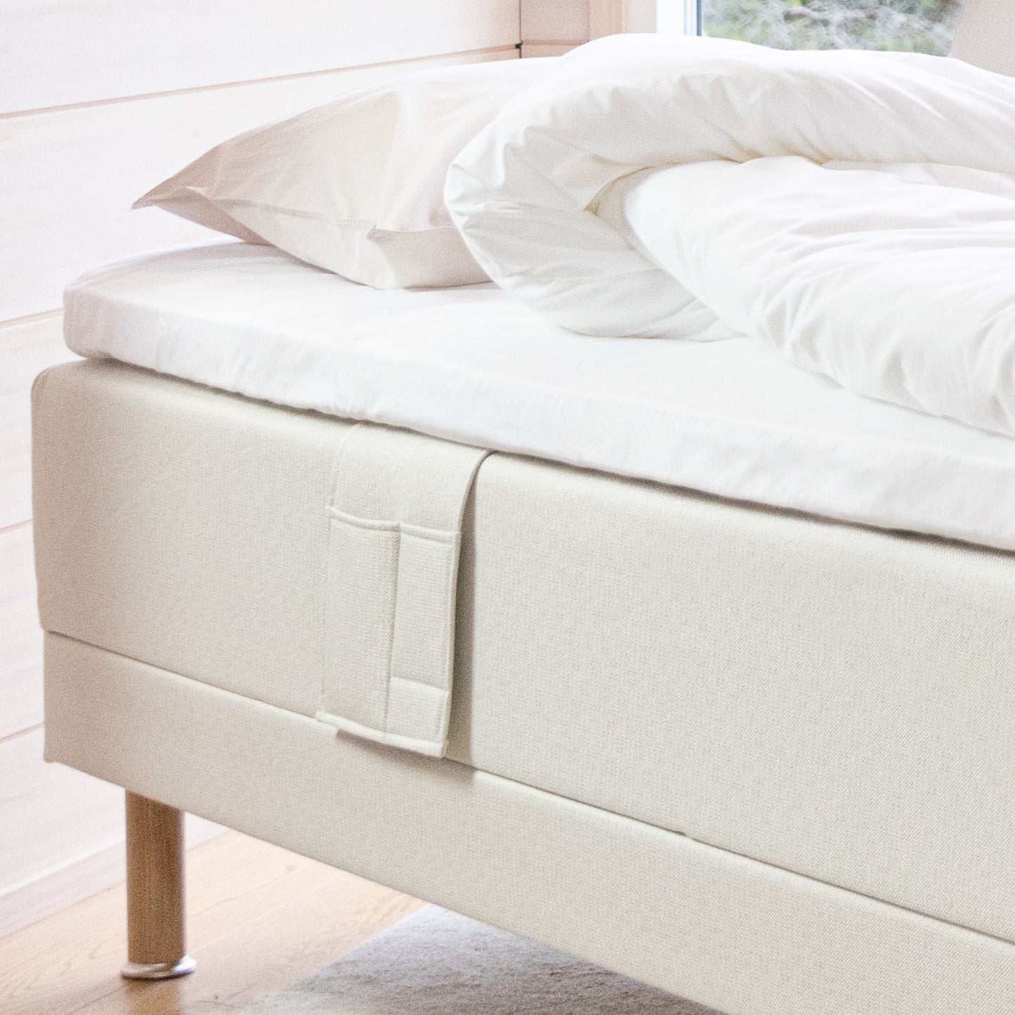 Zone Lux adjustable bed 90x200 cm medium spring + firm foam | putty