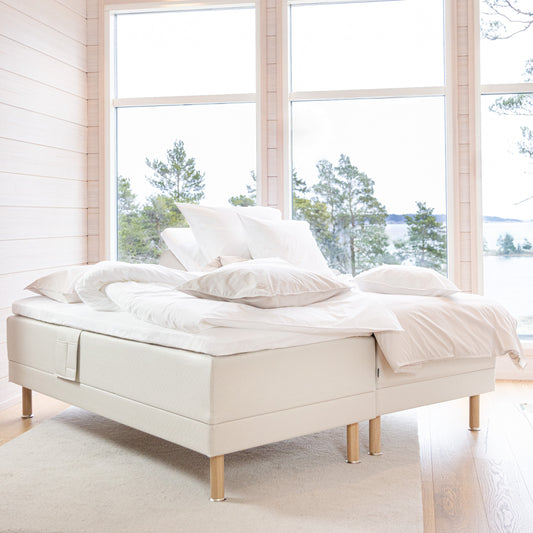 Zone Lux adjustable bed 90x200 cm medium spring + memory foam | putty
