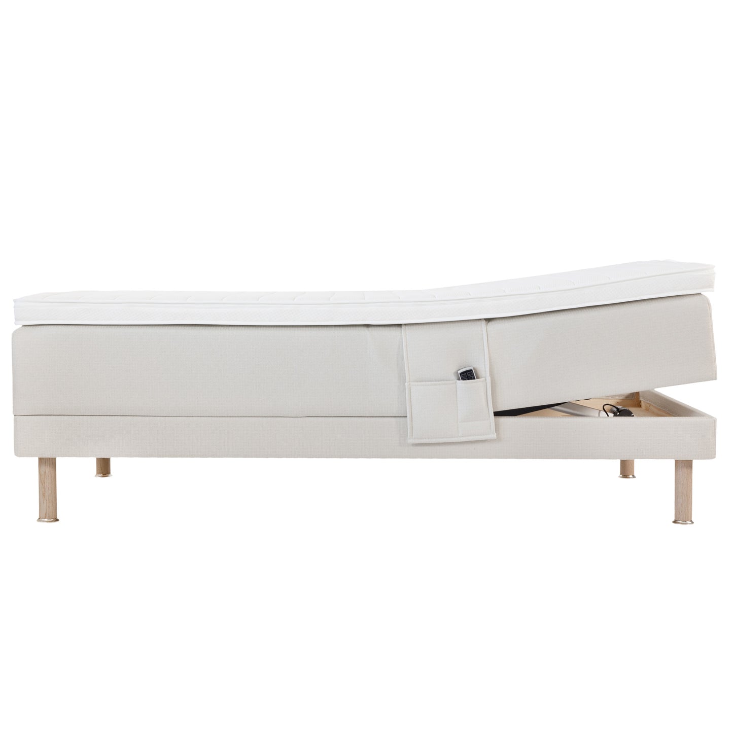 Zone Lux adjustable bed 90x200 cm medium spring + firm foam | putty