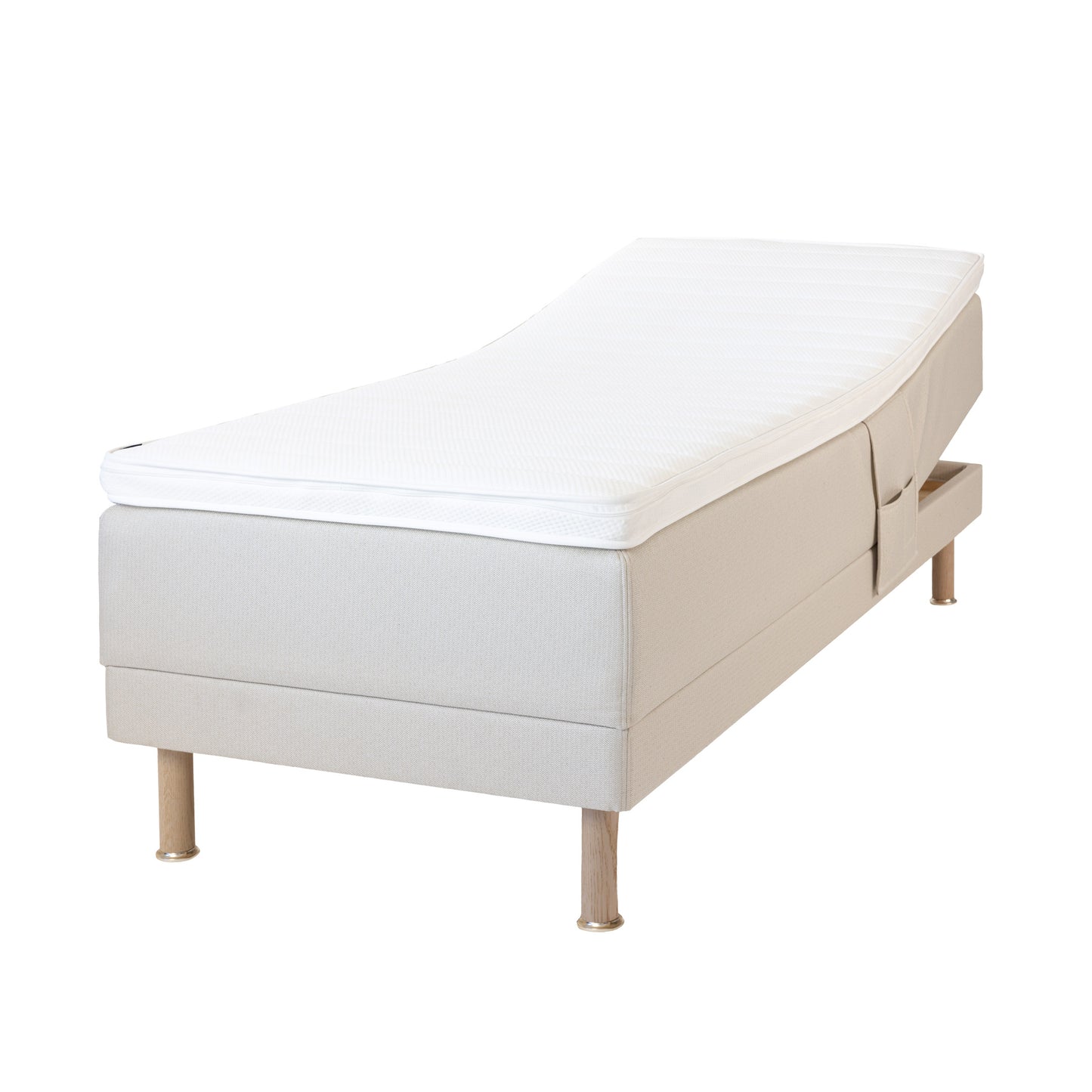Zone Lux adjustable bed 90x200 cm medium spring + firm foam | putty