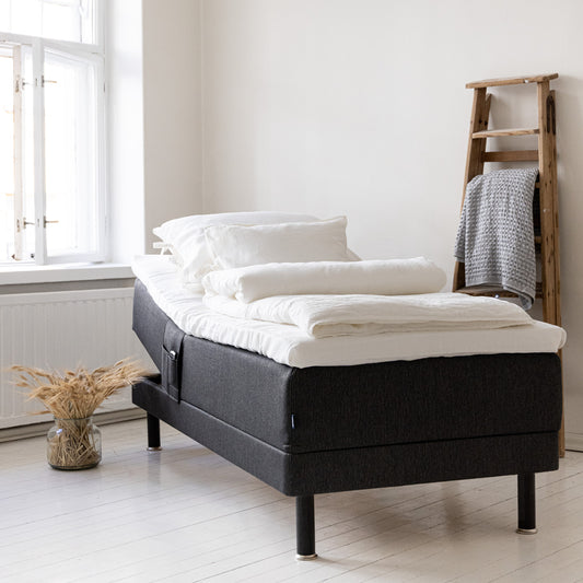 Zone Lux adjustable bed 90x200 cm medium spring + memory foam | dark grey