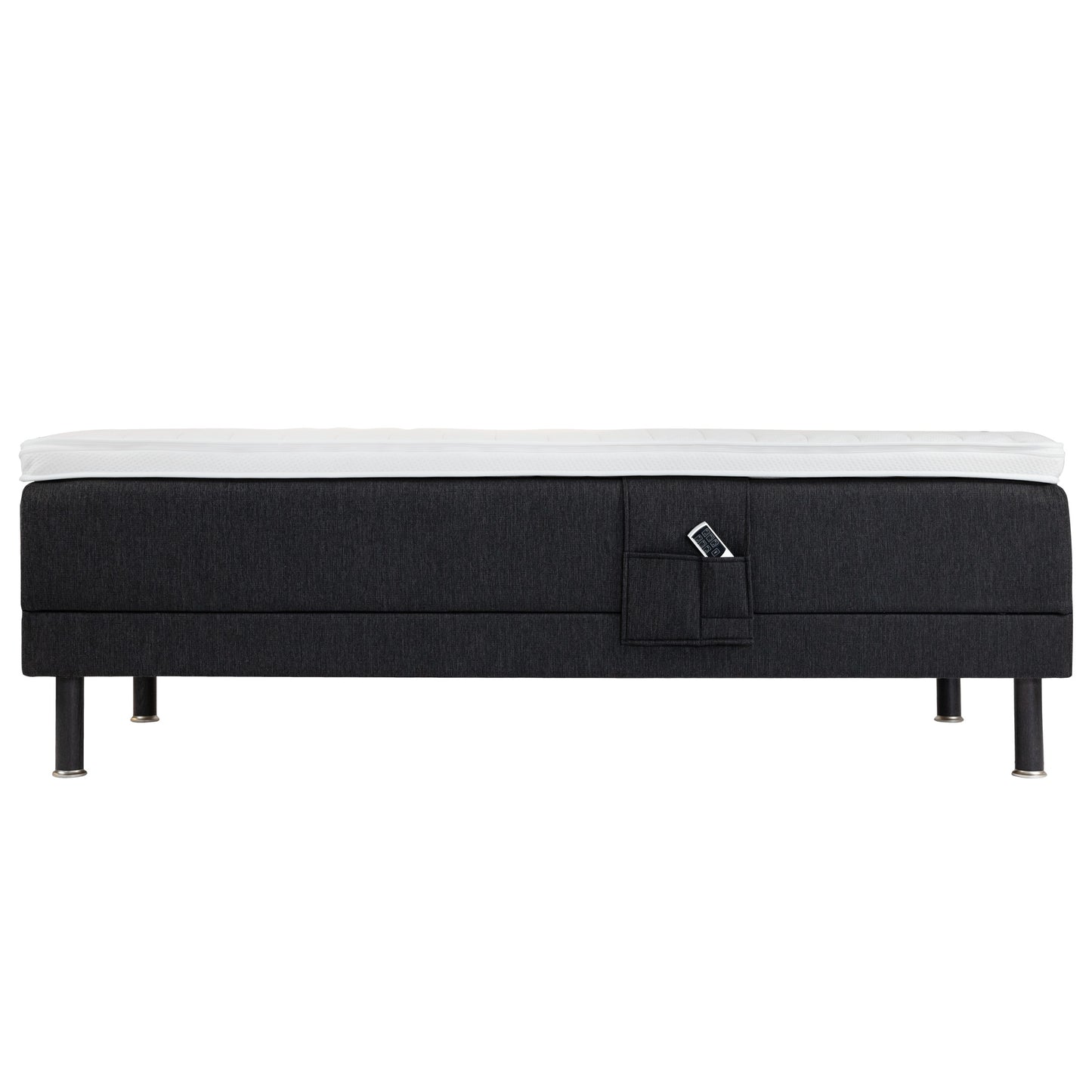 Zone Lux adjustable bed 90x200 cm medium spring + memory foam | dark grey