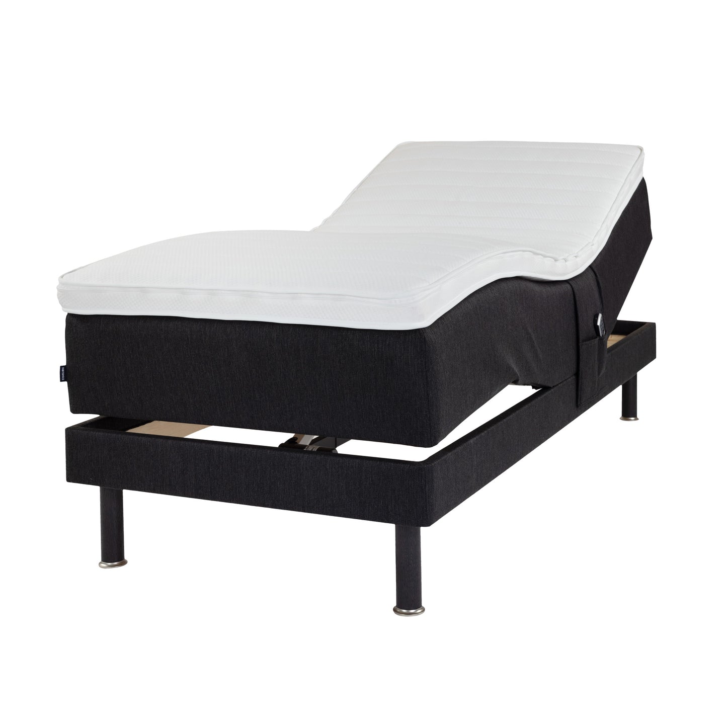Zone Lux adjustable bed 90x200 cm medium spring + memory foam | dark grey