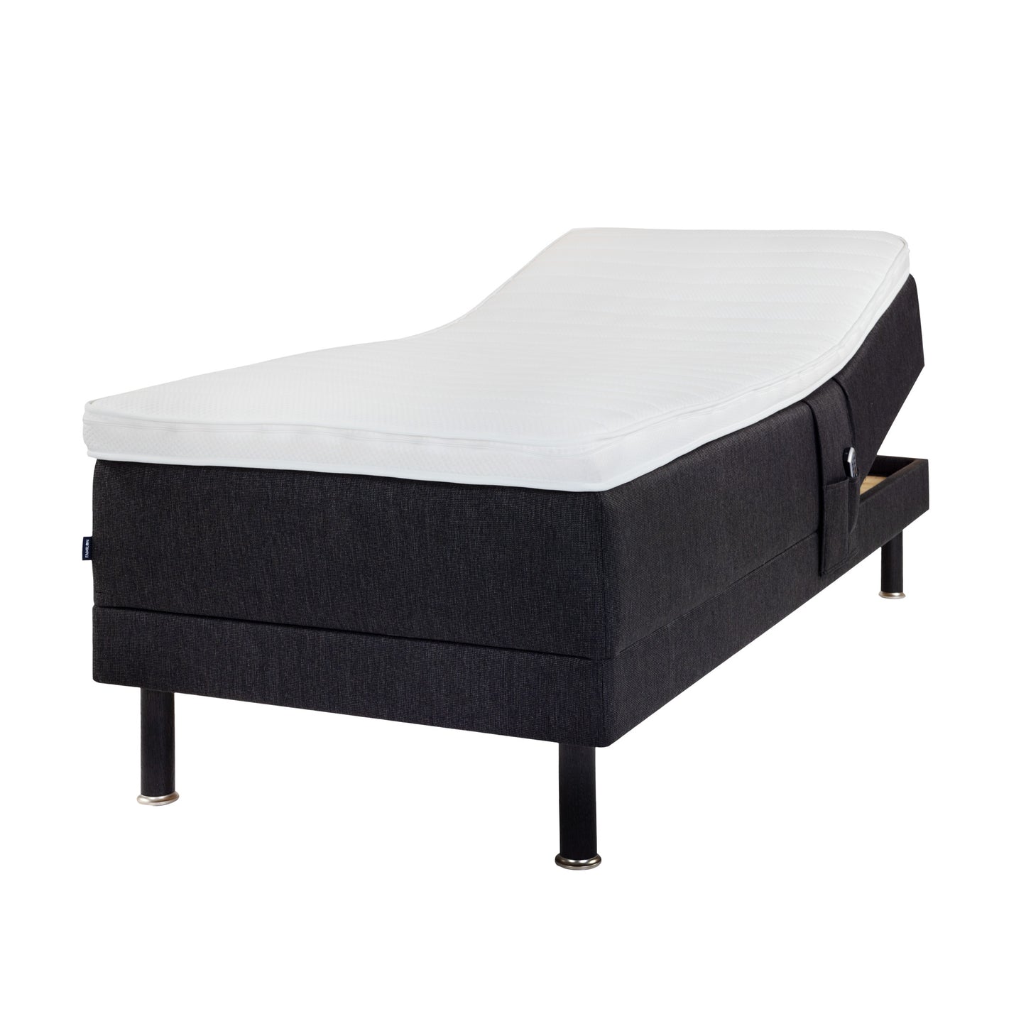 Zone Lux adjustable bed 90x200 cm medium spring + memory foam | dark grey
