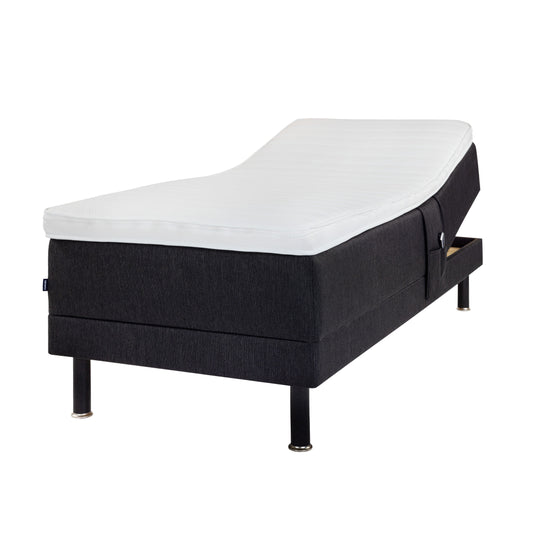 Zone Lux adjustable bed 90x200 cm medium spring + memory foam | dark grey