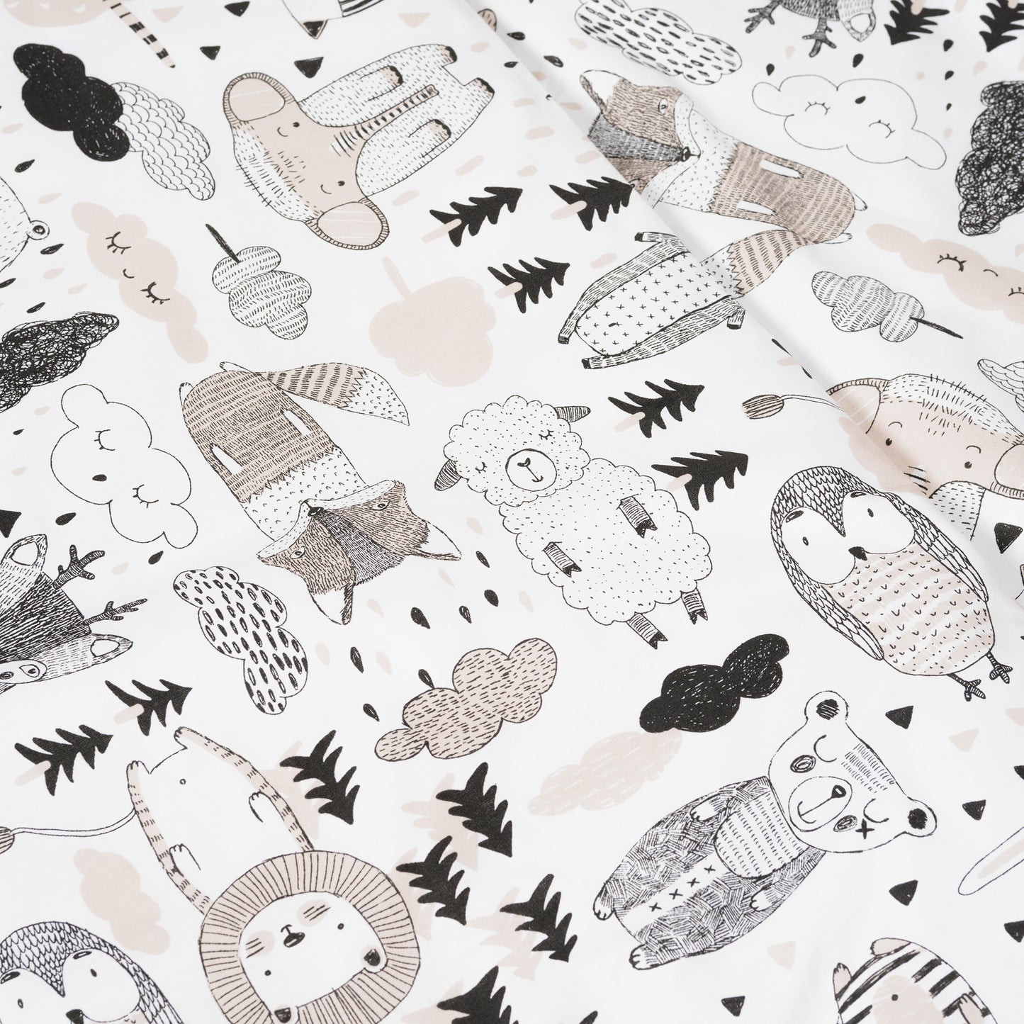 Kaverit Organic baby duvet cover set | white/cocoa