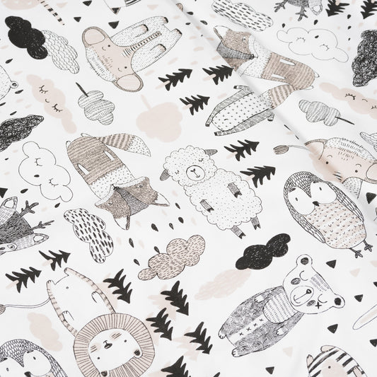 Kaverit Organic kids duvet cover set | white/cocoa