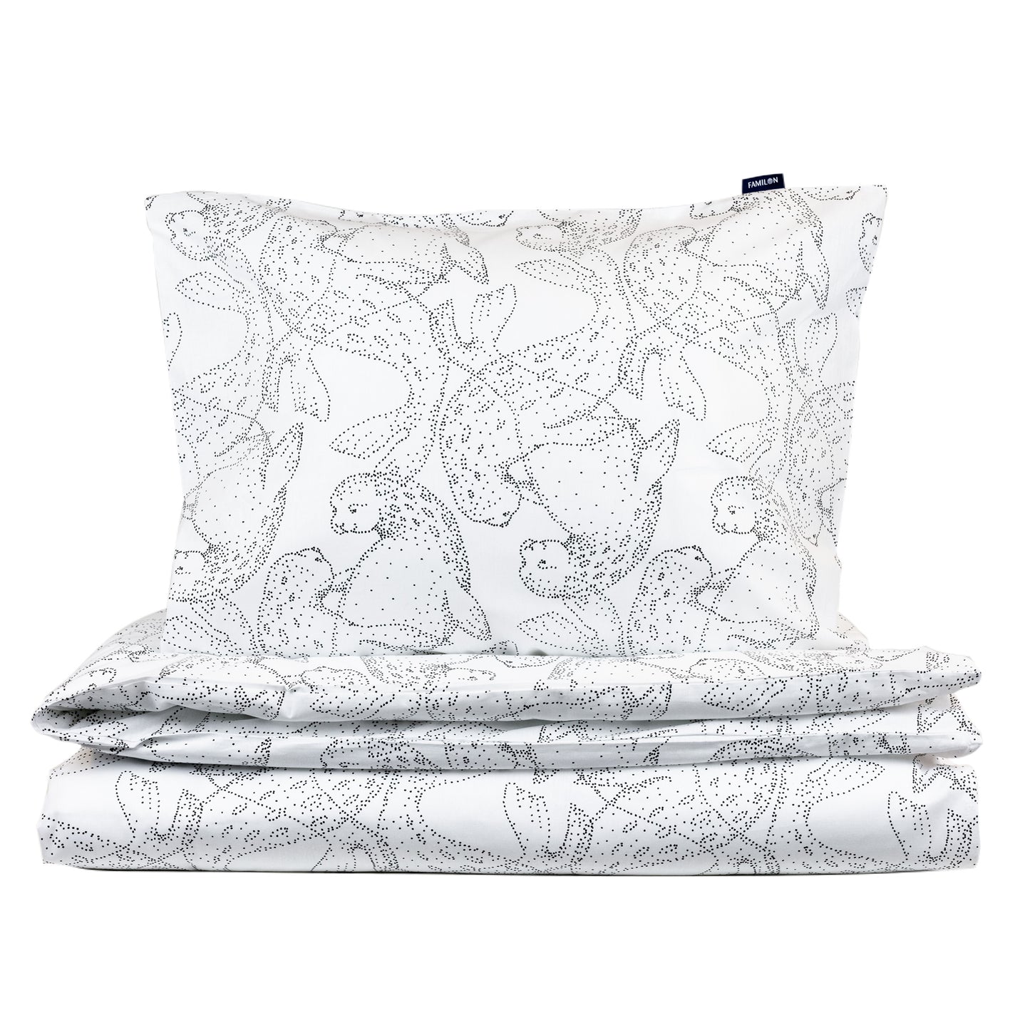 Norppa Organic duvet cover set | white/black