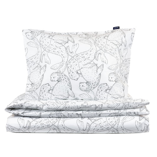 Norppa Organic duvet cover set | white/black