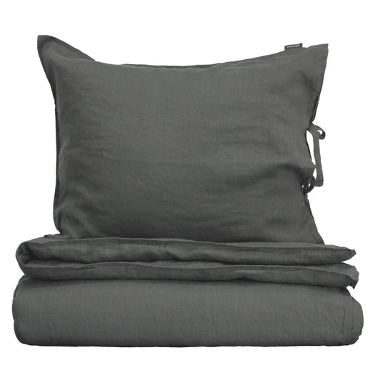 Linen duvet cover set | dark grey