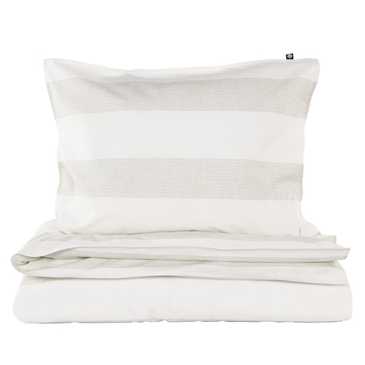 Stripe Percale duvet cover set | greige