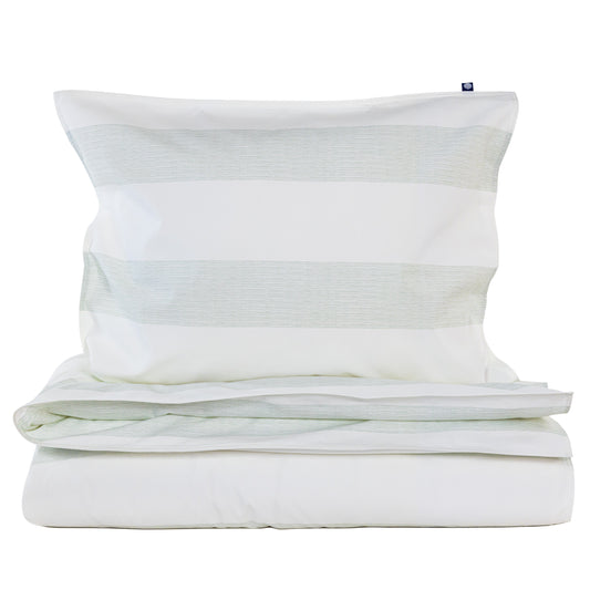 Stripe Percale duvet cover set | sage