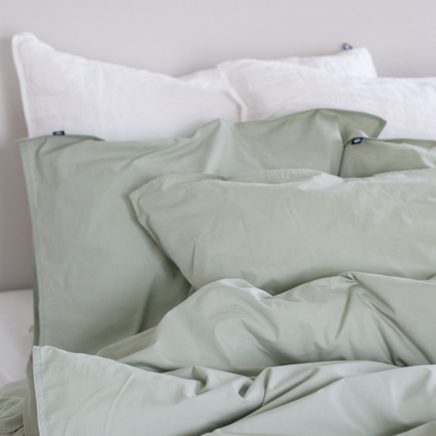 Percale duvet cover set | sage