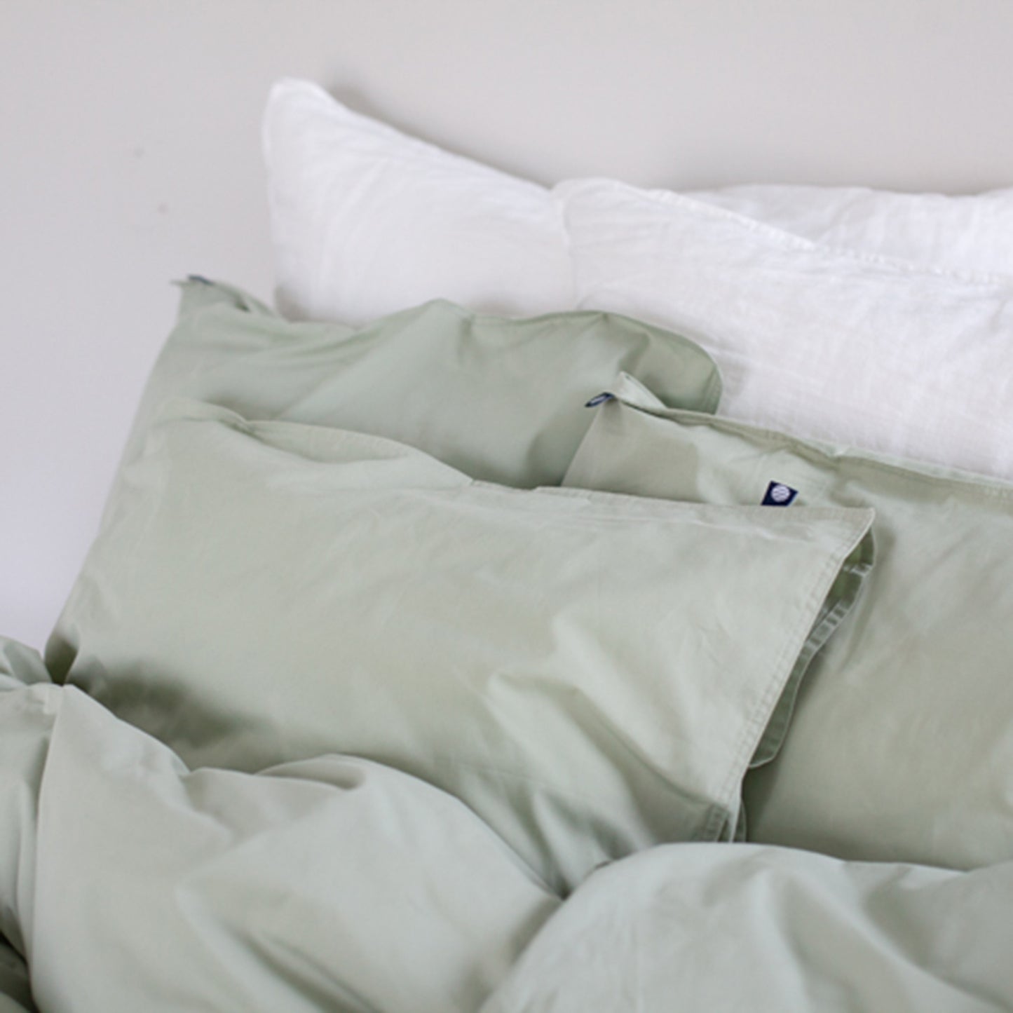 Percale duvet cover set | sage
