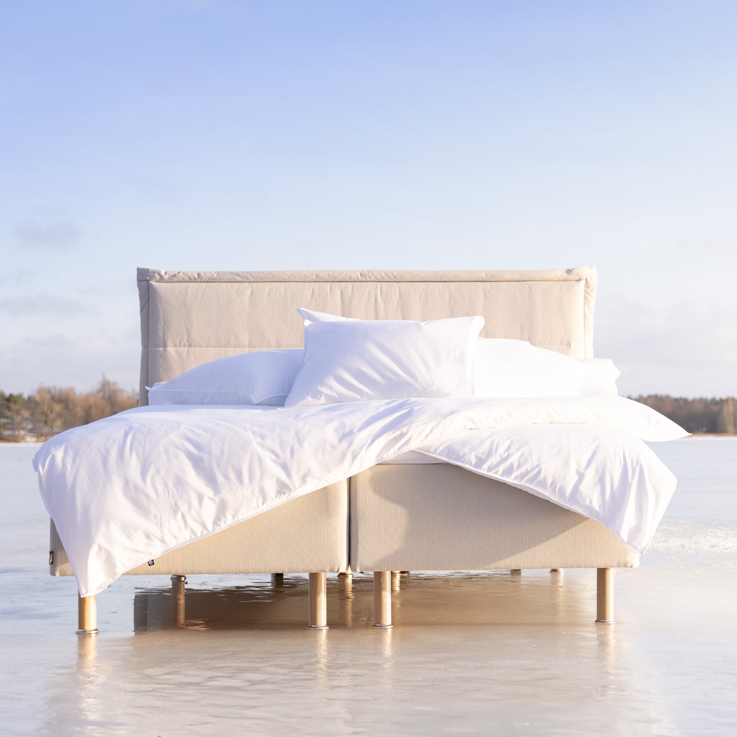 Zone frame bed 90x200 cm | putty
