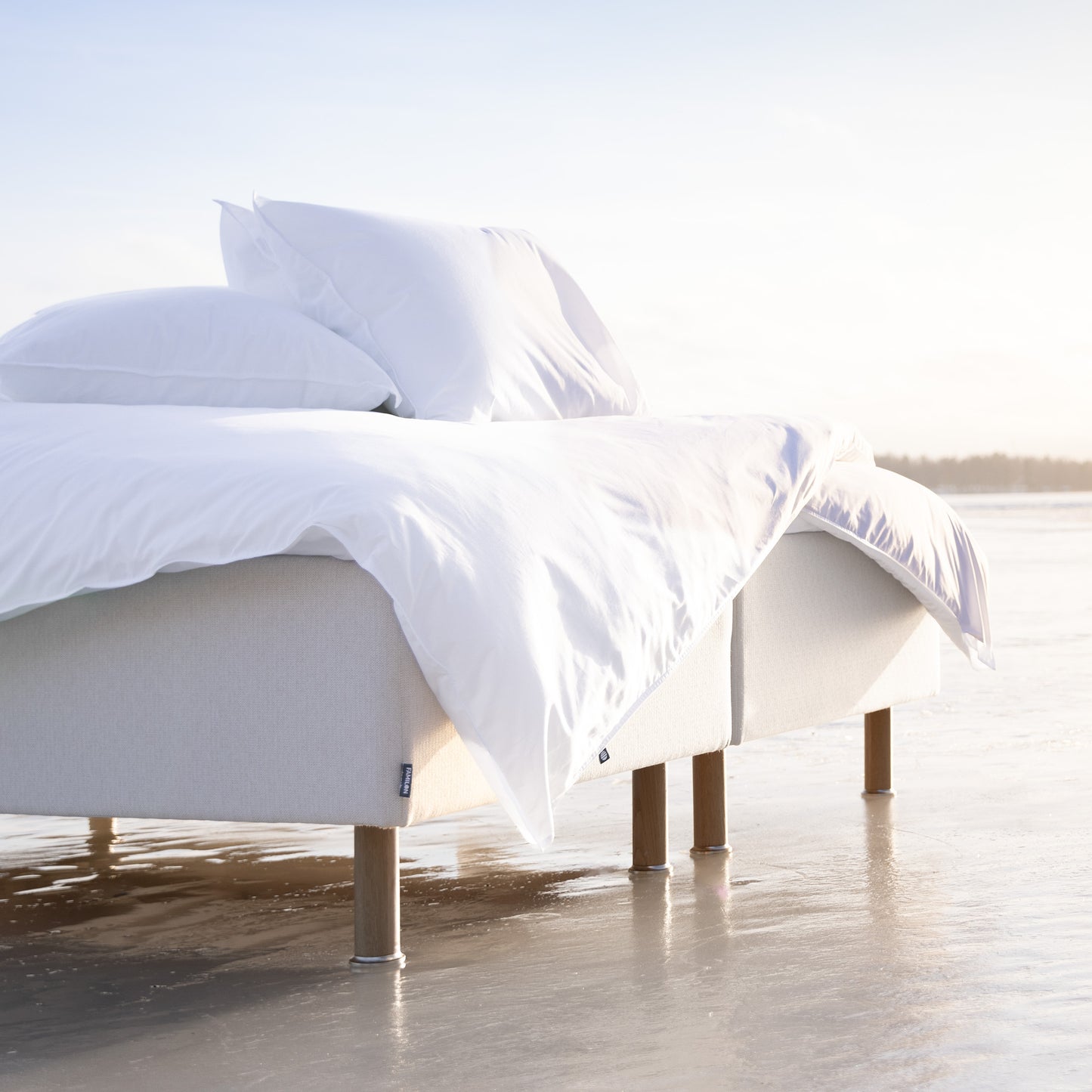 Zone frame bed 90x200 cm | putty