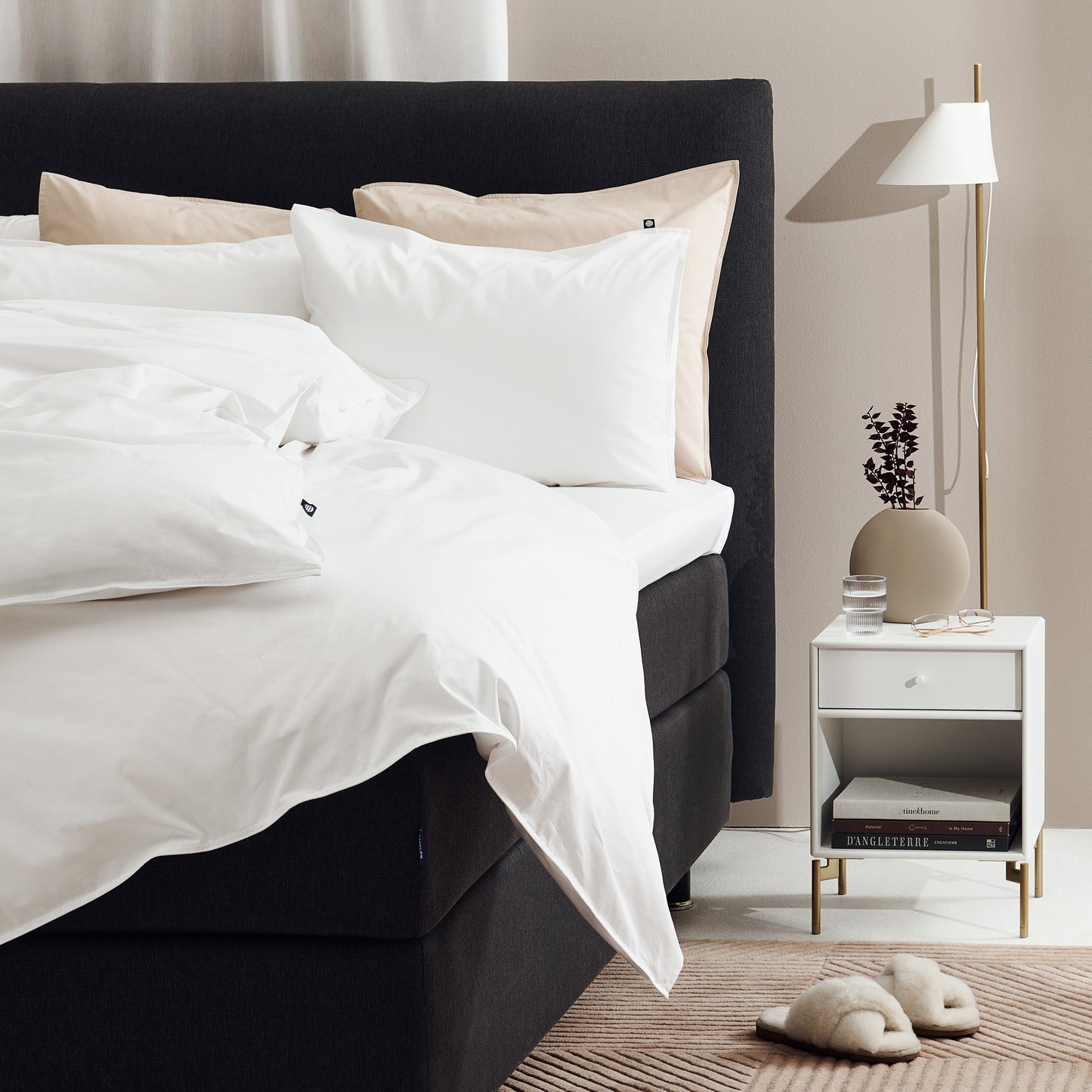 Hotel continental bed 160x200 cm | dark grey