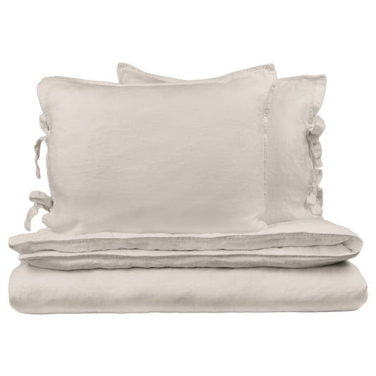 Pellava-tuplapussilakanasetti | greige