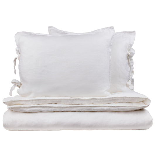 Pellava-tuplapussilakanasetti | valkoinen