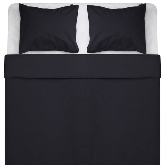 Percale double duvet cover set | soot black