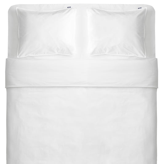 Percale double duvet cover set | white