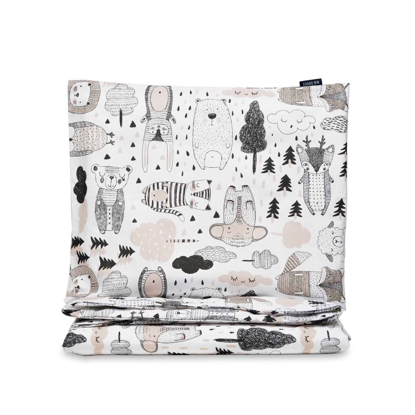Kaverit Organic baby duvet cover set | white/cocoa