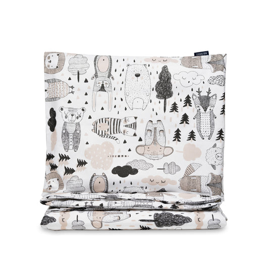 Kaverit Organic baby duvet cover set | white/cocoa