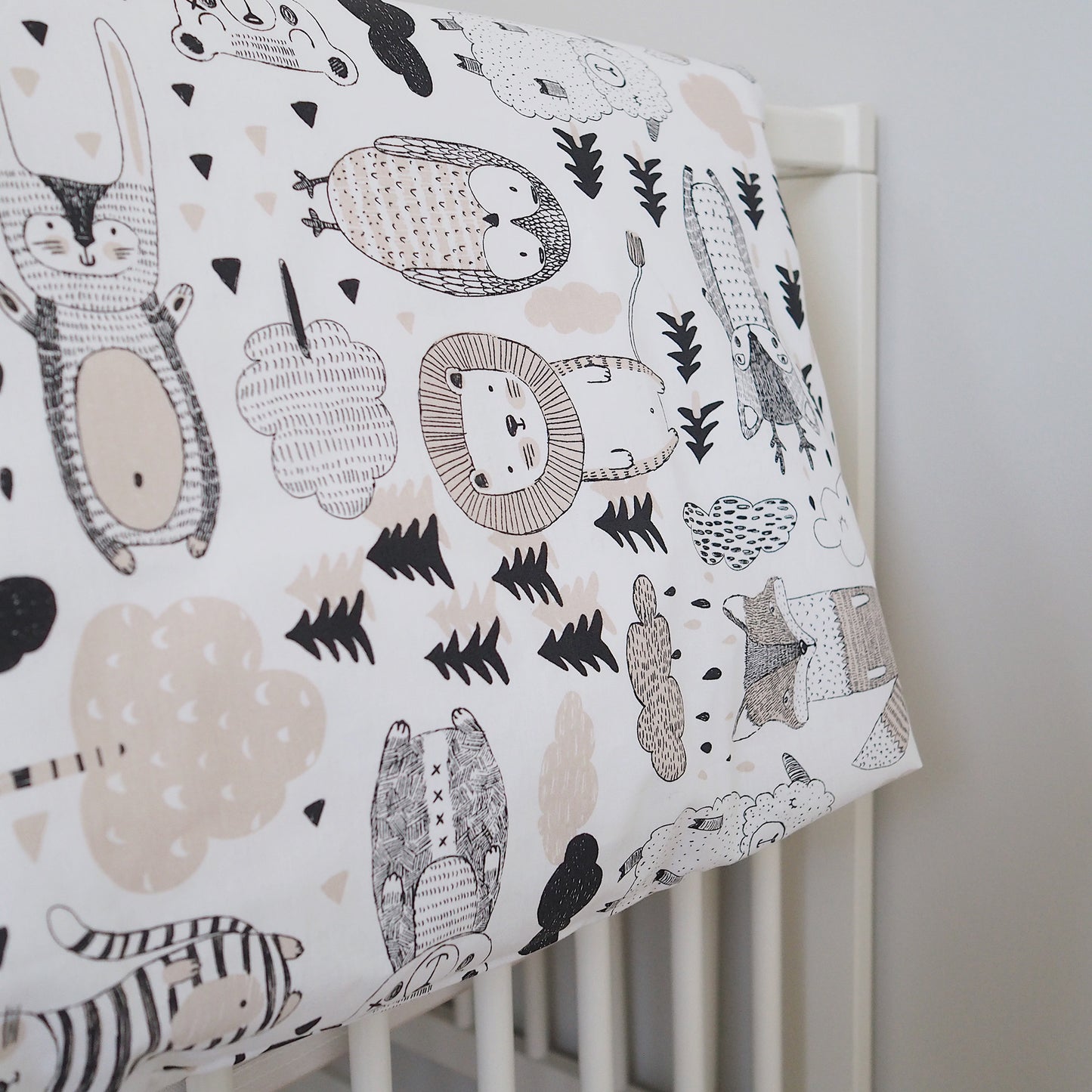 Kaverit Organic baby duvet cover set | white/cocoa