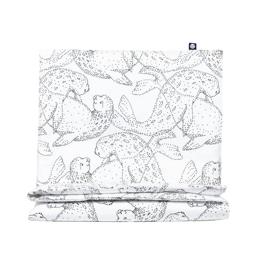 Norppa Organic baby duvet cover set | white/black